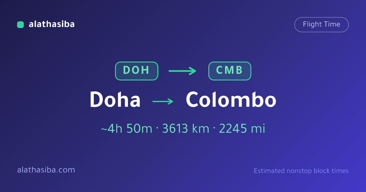 Vol Doha–Colombo | Alathasiba Calculators